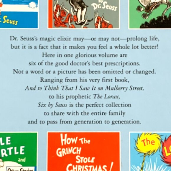 Six by Seuss Book of 6 Stories by Dr. Seuss Book Hardcover Illustrated 1991 - Picture 10 of 11